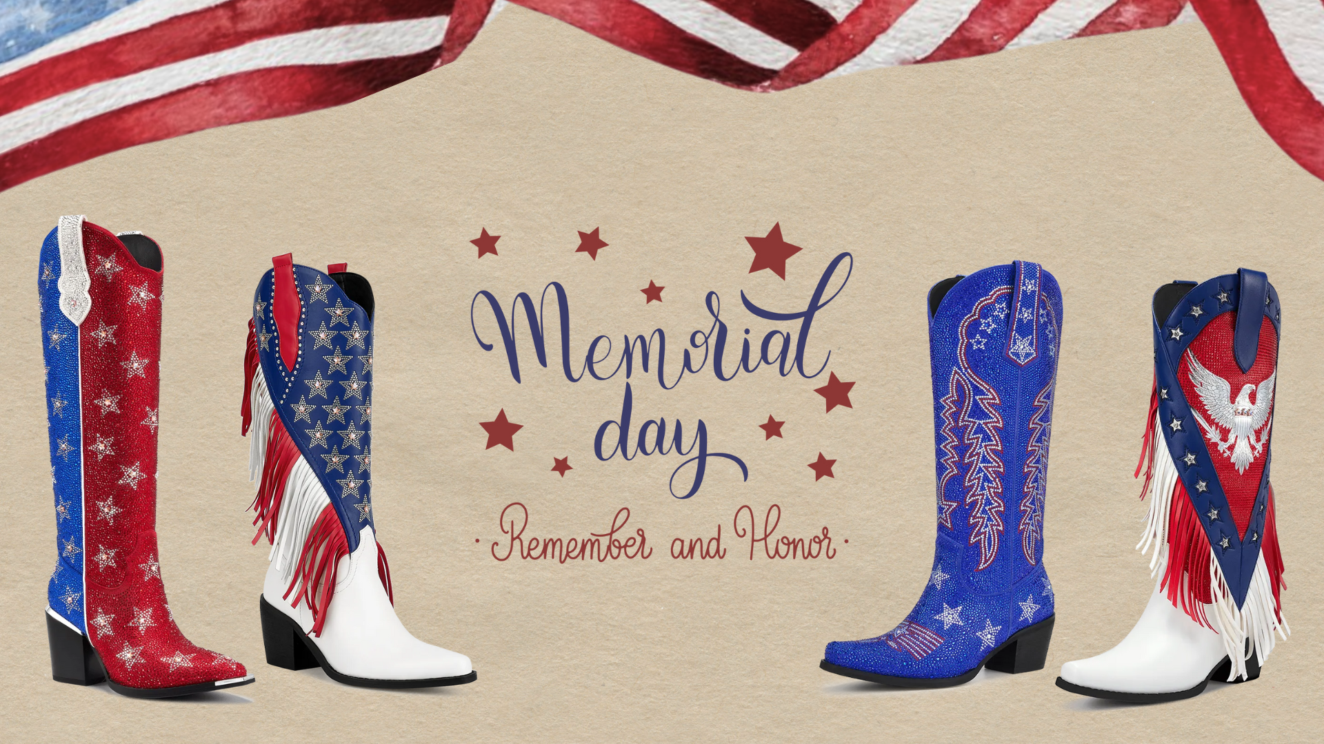 Honor. Style. Freedom. Memorial Day Flag Boots Sale is Here!
