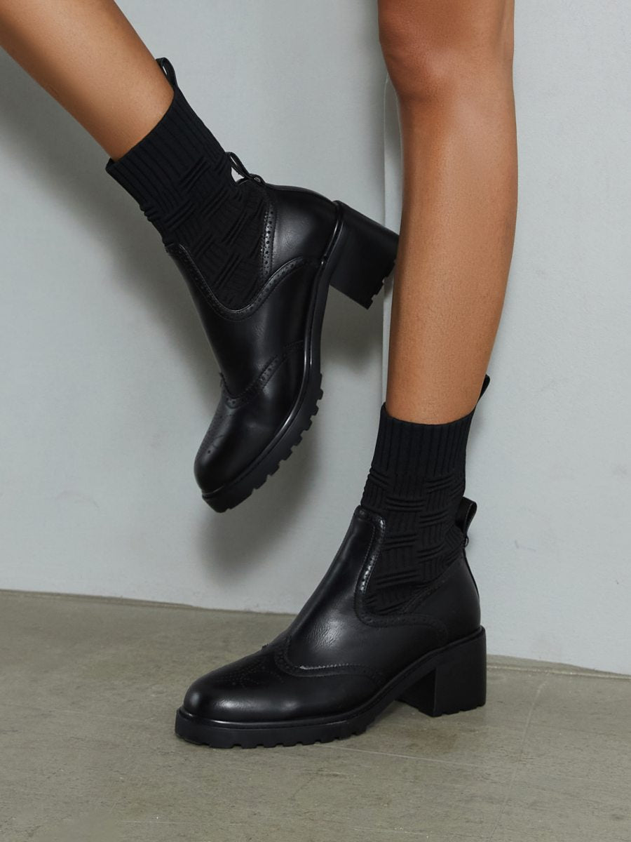 Low Heel Sock Boots