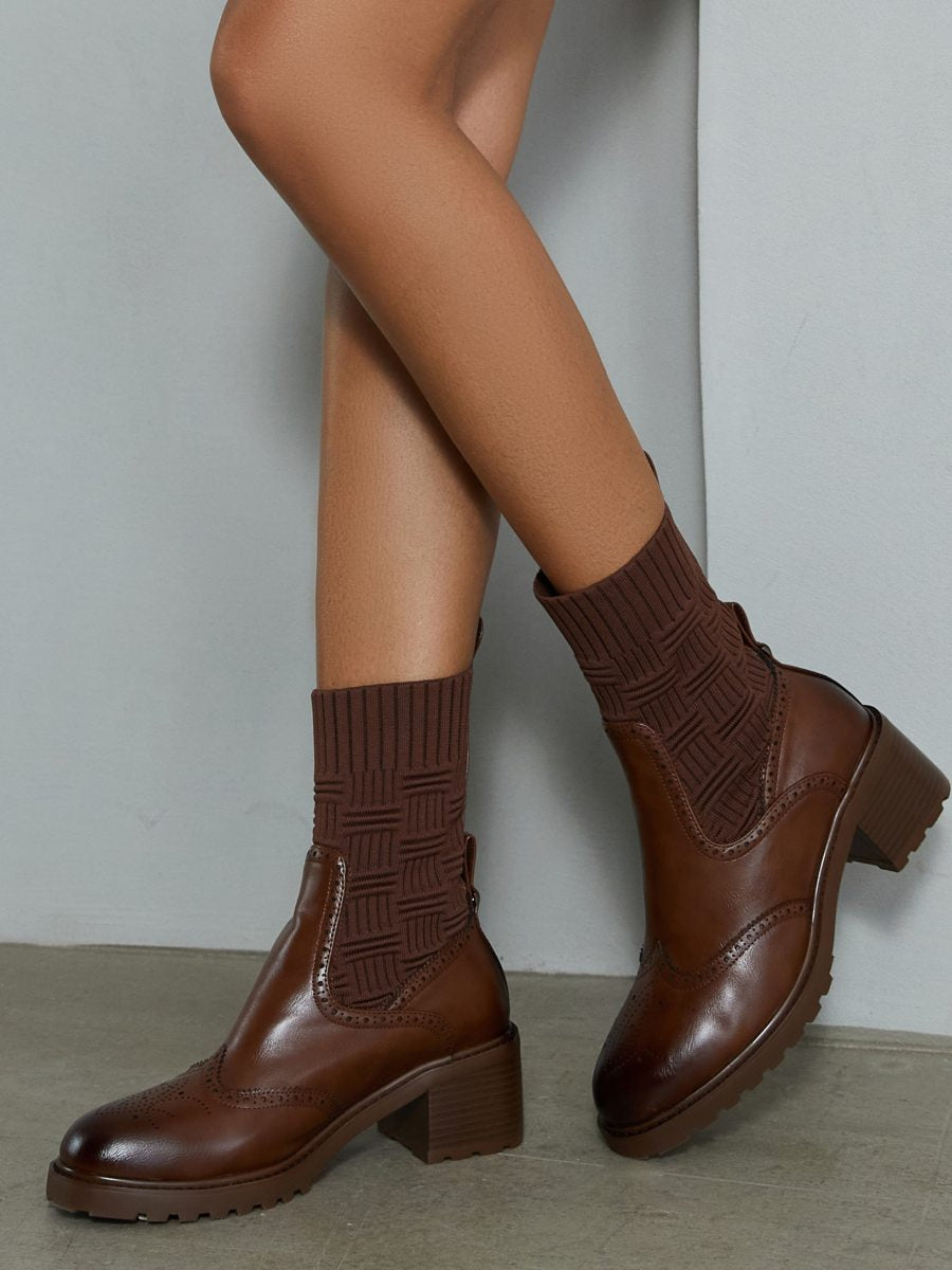 Low Heel Sock Boots