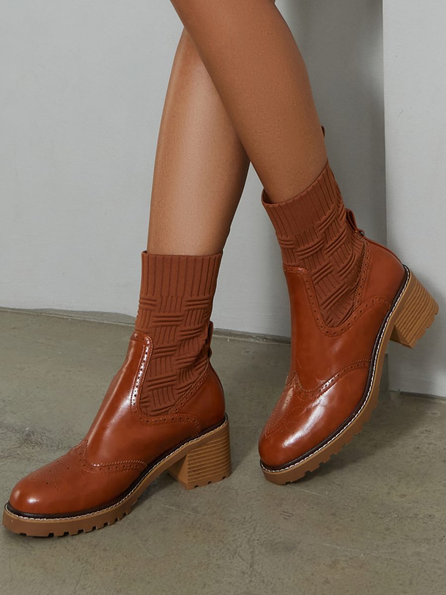 Low Heel Sock Boots