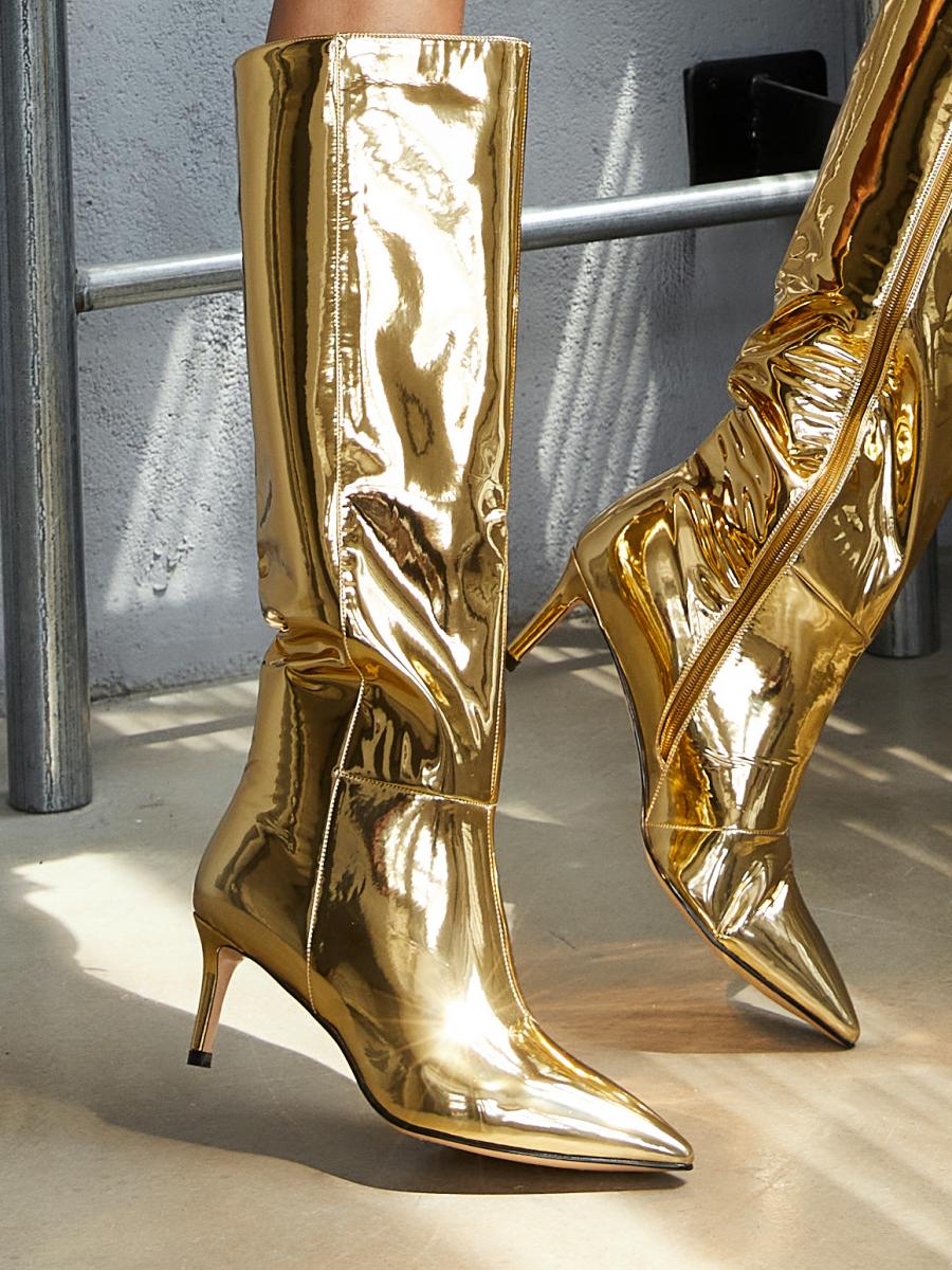 Classic Metallic Knee High Boots