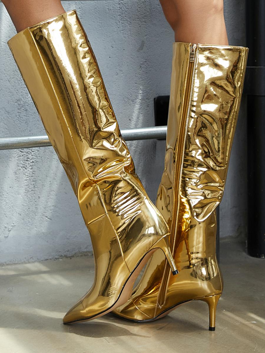 Classic Metallic Knee High Boots