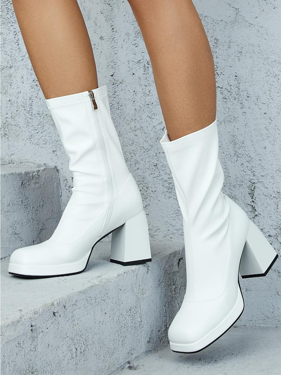Square Toe Block Heeled Go Go Boots