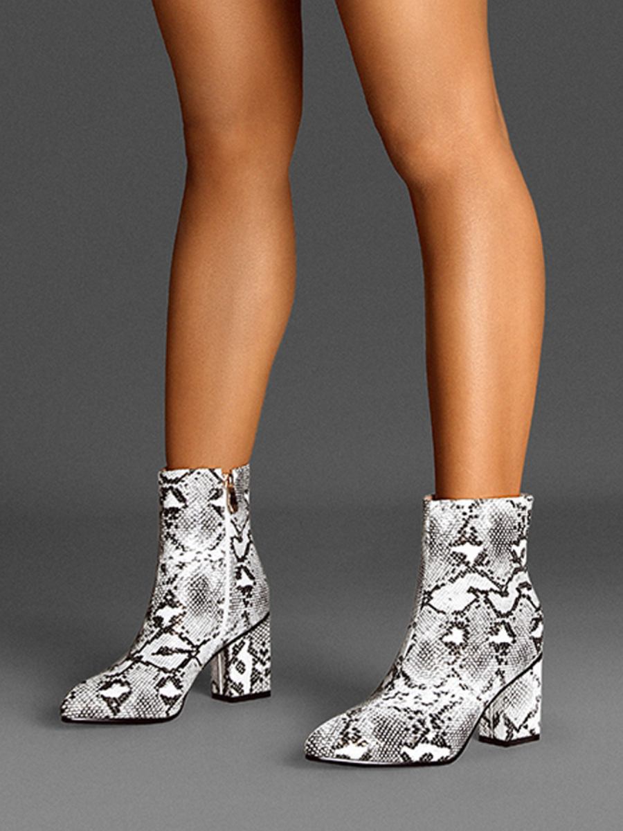 Snakeskin Black Heel Ankle Boots
