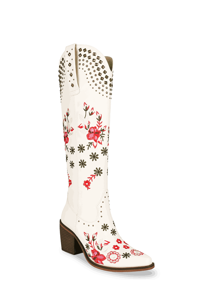 Wetkiss Studded Embroidered Boots - JX017 - Aspect