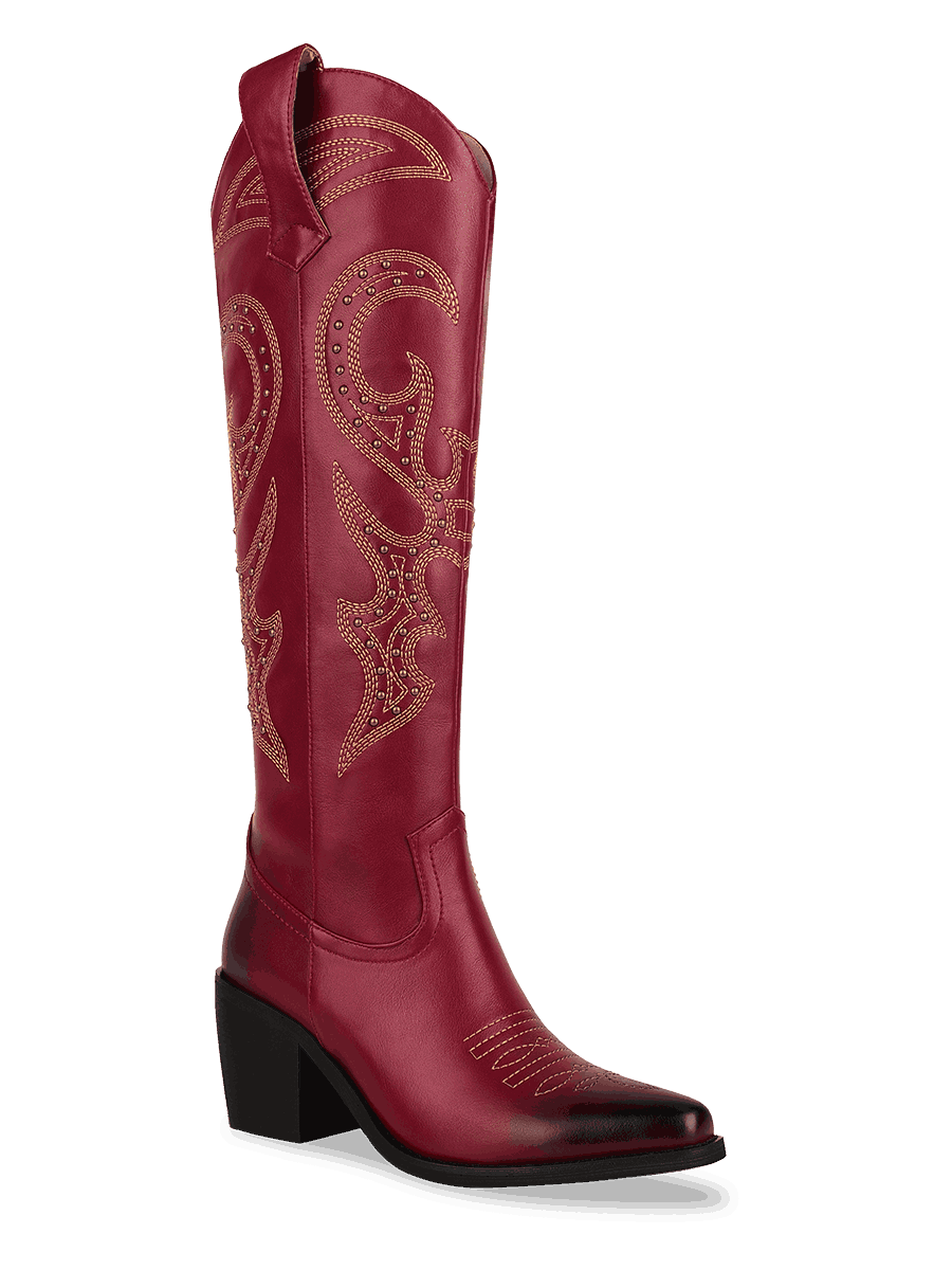 Wetkiss Red Rivets Western Boots - JX013 - Aspect