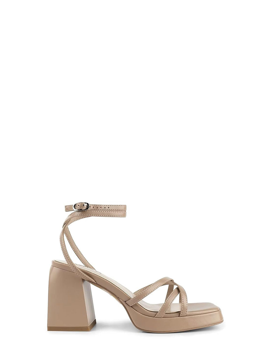 Platform Lace Up Block Heeled Sandals