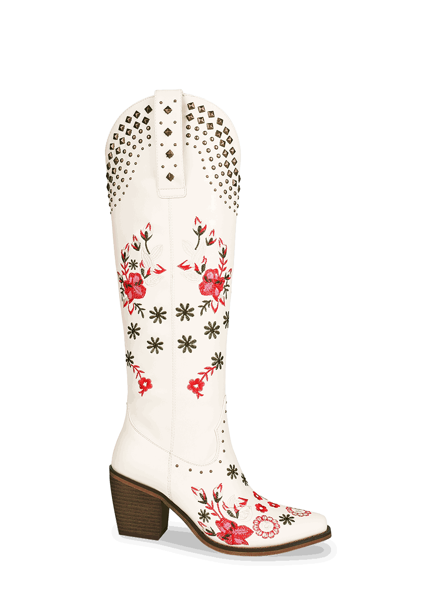 Wetkiss Studded Embroidered Boots - JX017 - Aspect
