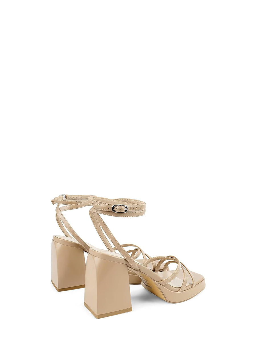Platform Lace Up Block Heeled Sandals