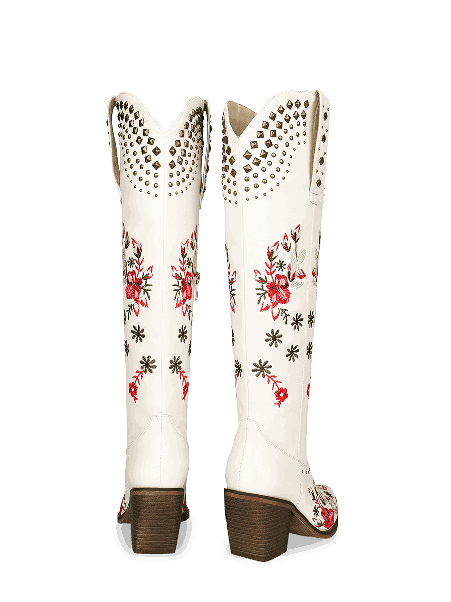 Wetkiss Studded Embroidered Boots - JX017 - Rear