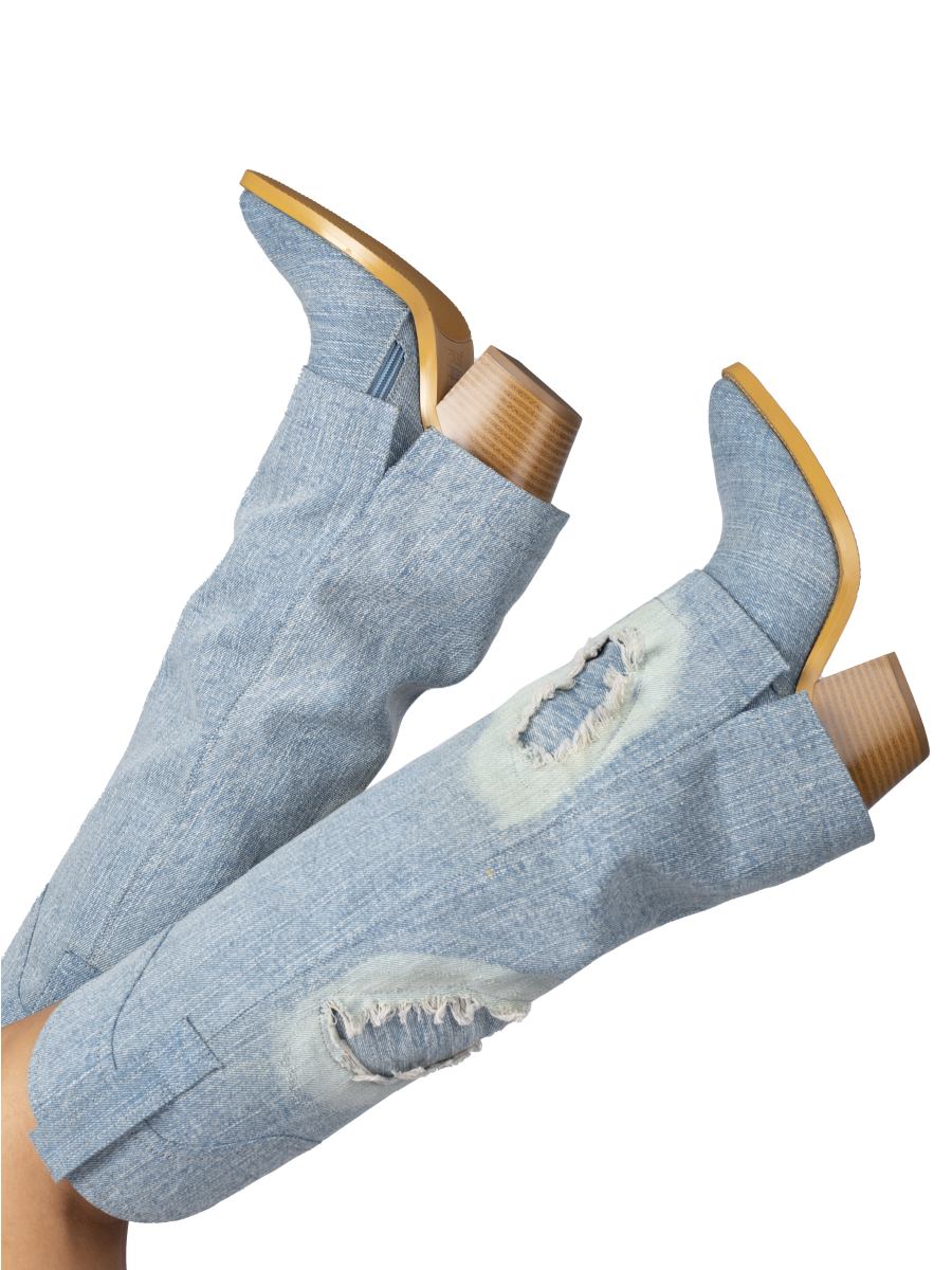 Wetkiss Knee High Cowboy Boots - LJ279 - Aspect