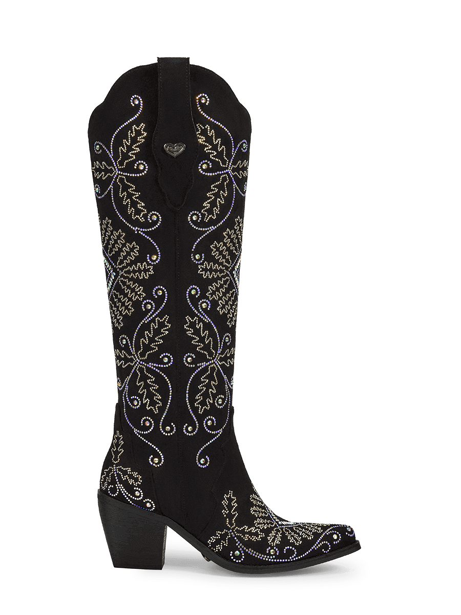 Black-cross-grass-rhinestones-cowgirl-boots