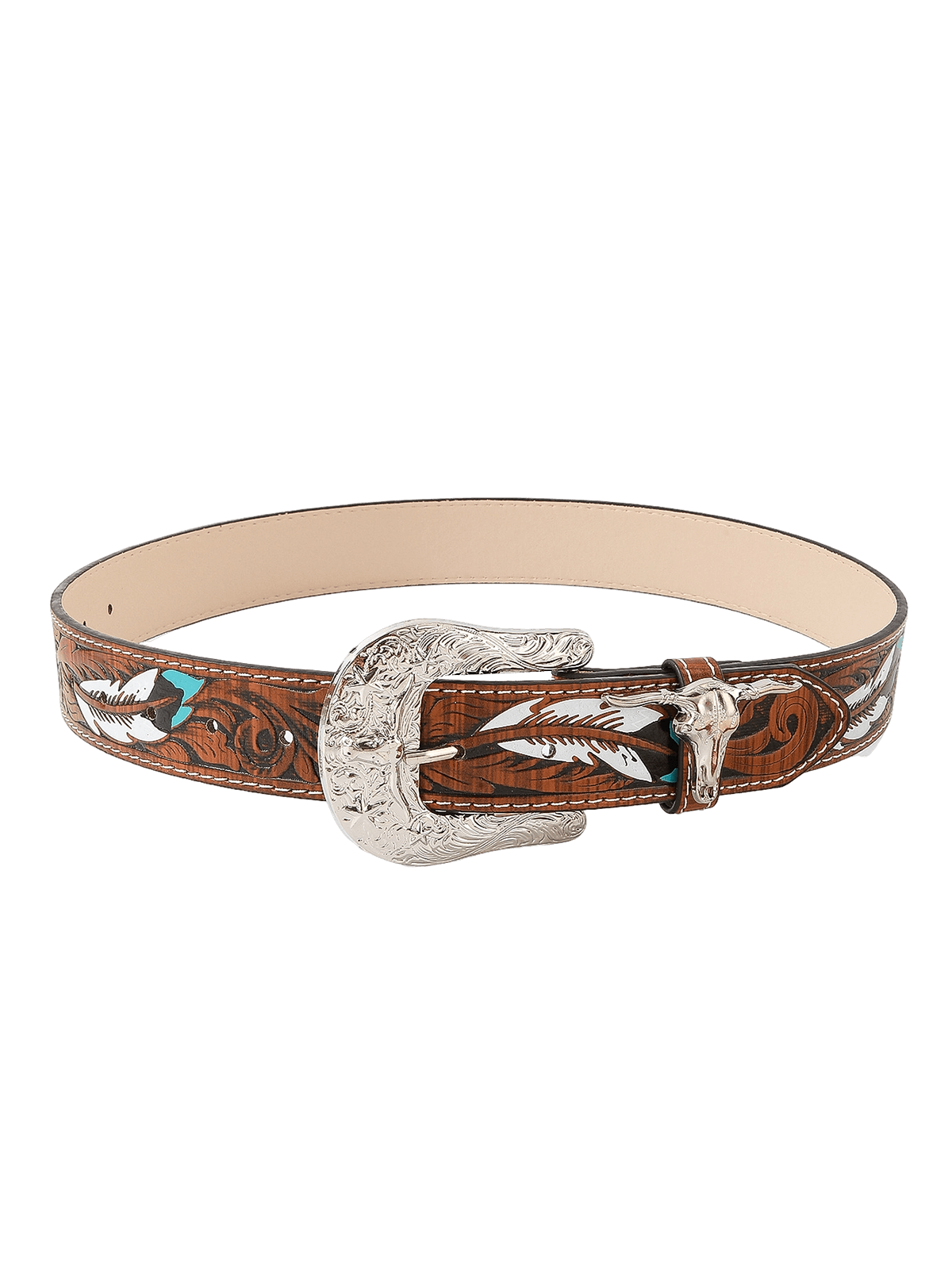 Bull Head Embossed PU Belt