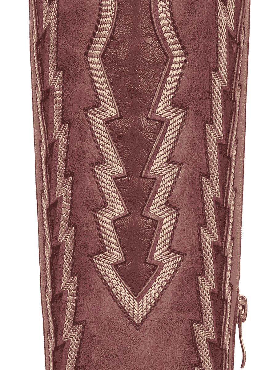 Burgundy-retro-embroidered-ostrich-leather-pu-boots