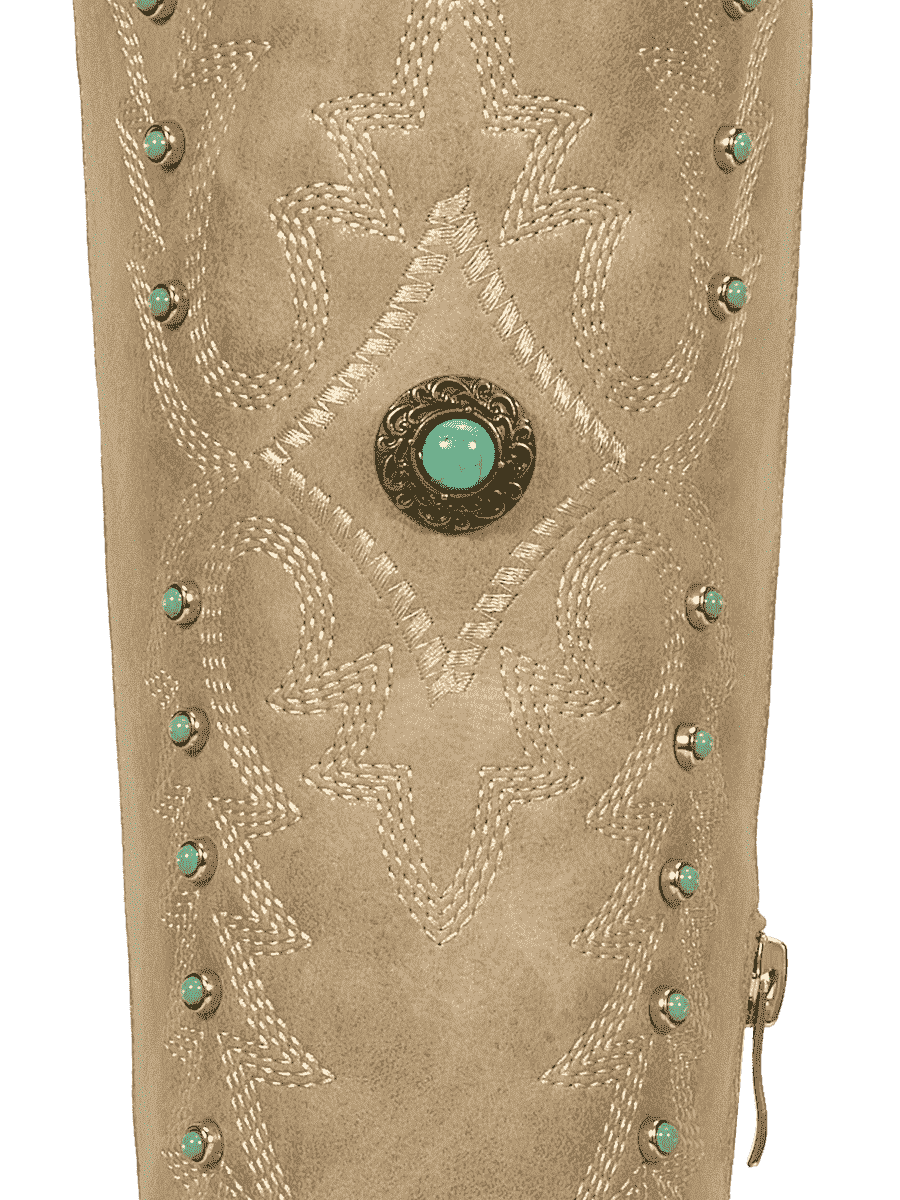 Gemstone-apricot-embroidered-ostrich-leather-pu-boots