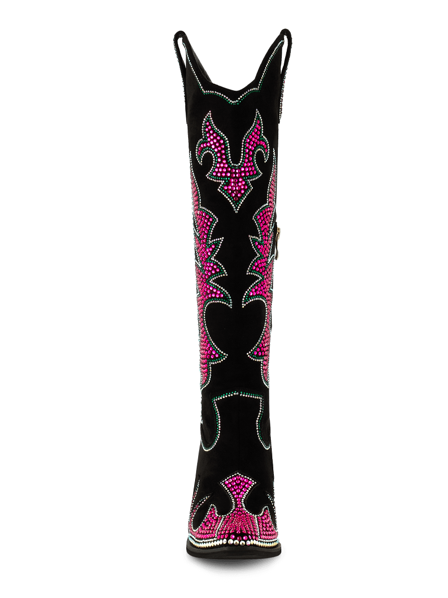 Wetkiss Pink Rhinestone Cowboy Boots - JX015 - Front