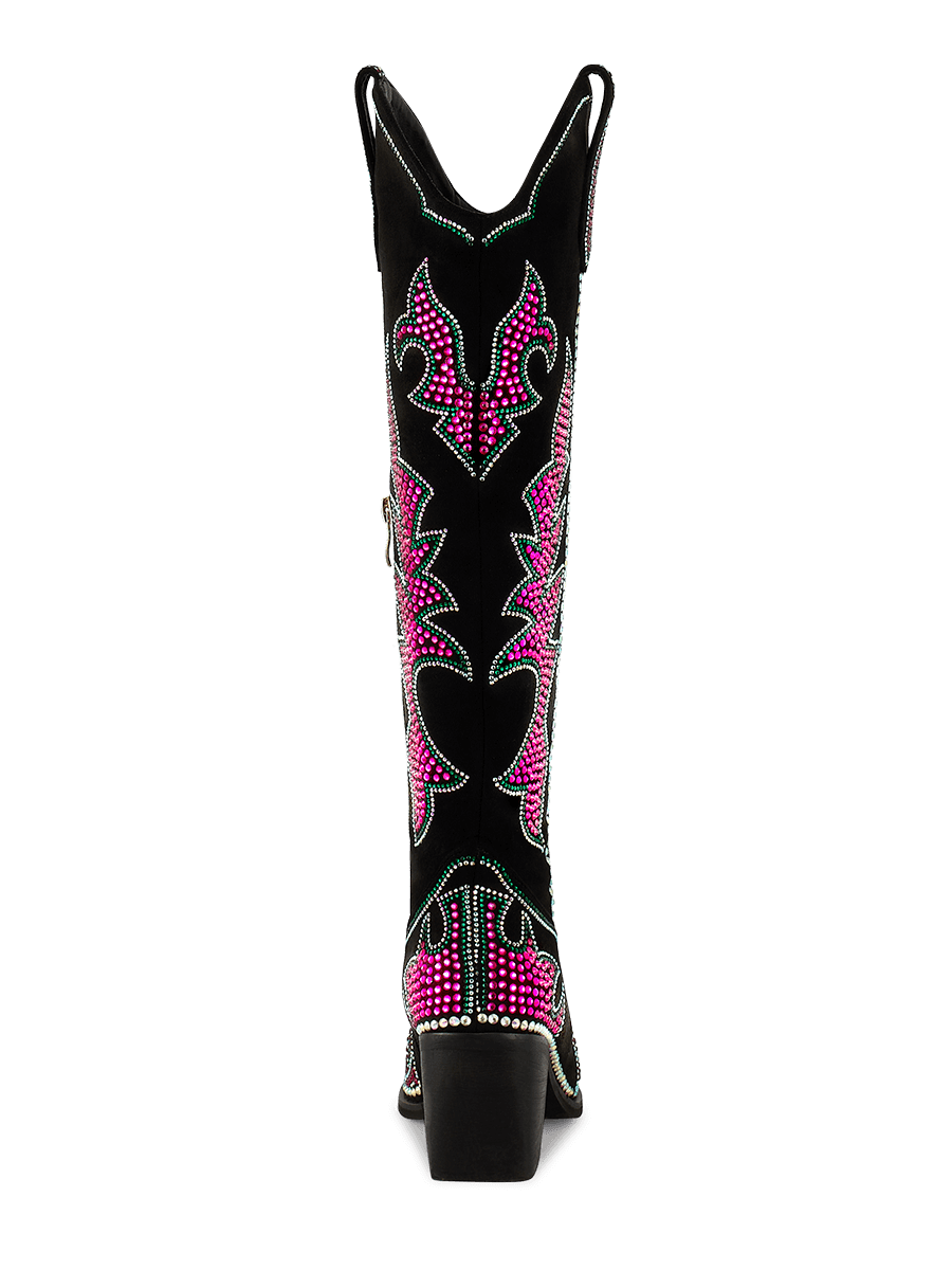 Wetkiss Pink Rhinestone Cowboy Boots - JX015 - Rear