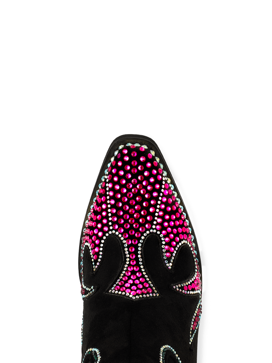 Wetkiss Pink Rhinestone Cowboy Boots - JX015 - Front