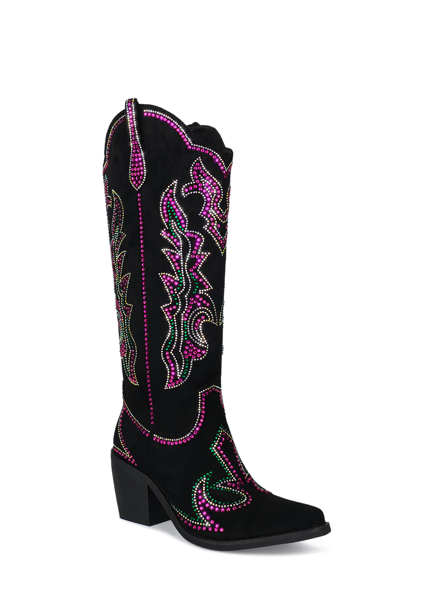 Wetkiss Pink Rhinestone Cowboy Boots - JX015 - Aspect