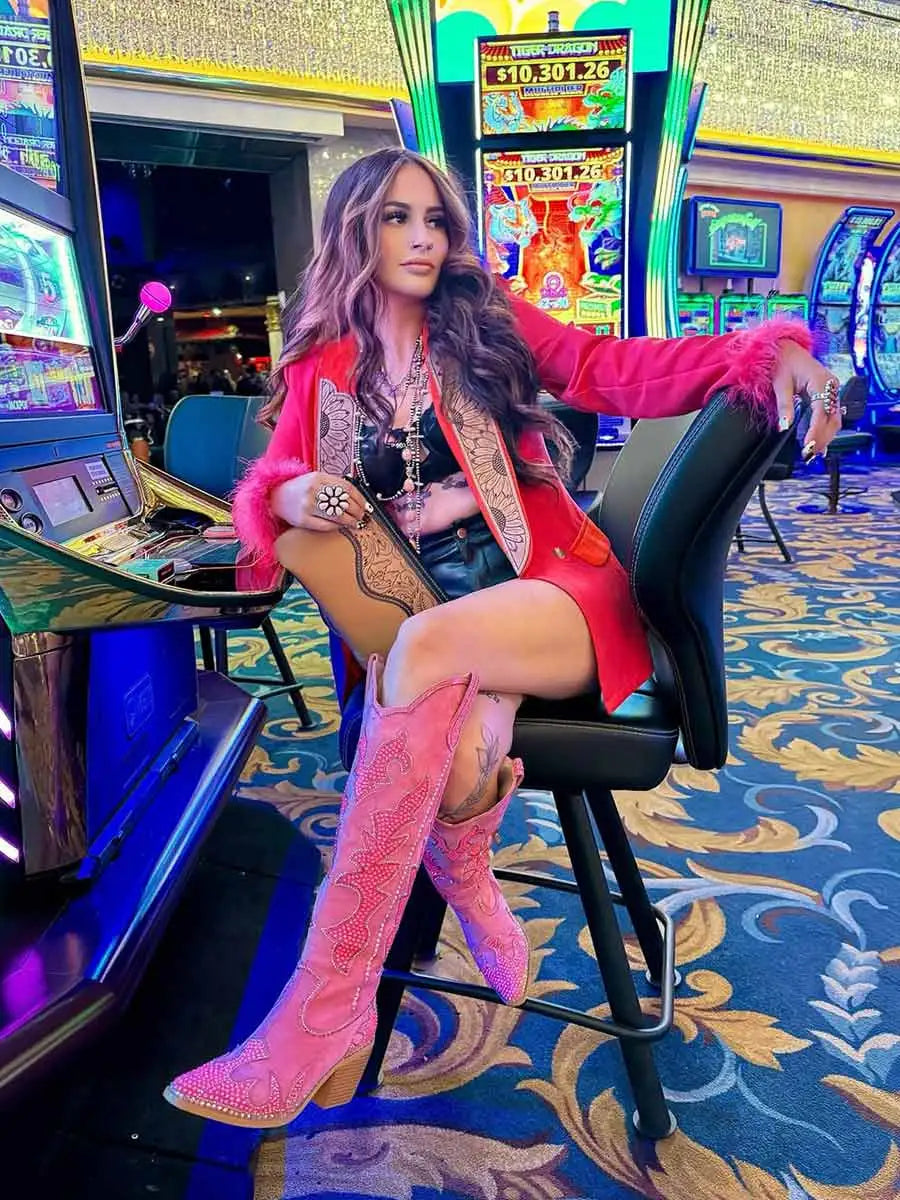 Wetkiss_Women's_rosered_rhinestone_knee-high_western_boots