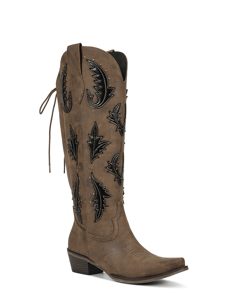 Lace-up-closure-botanical-brown-western-boots