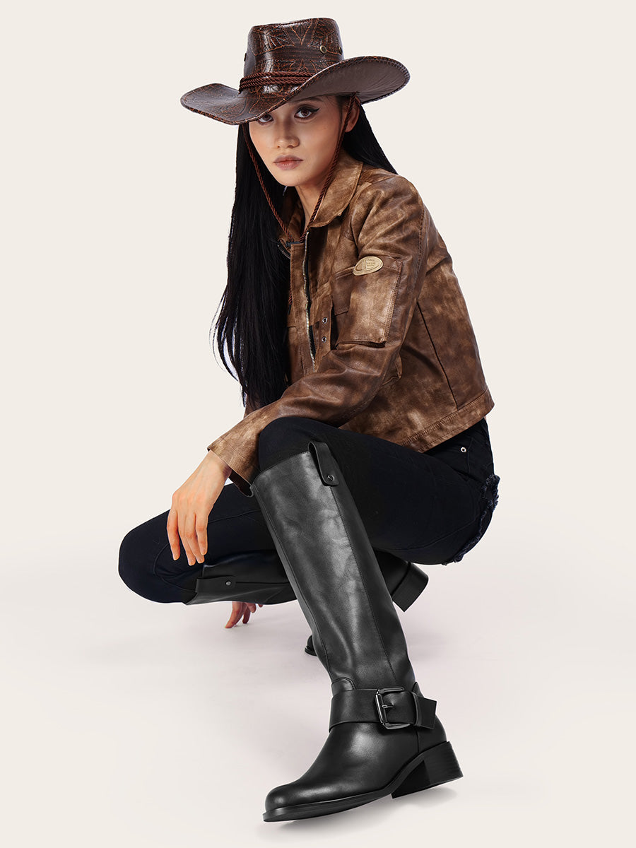Comfortable Round Toe Riding Boots