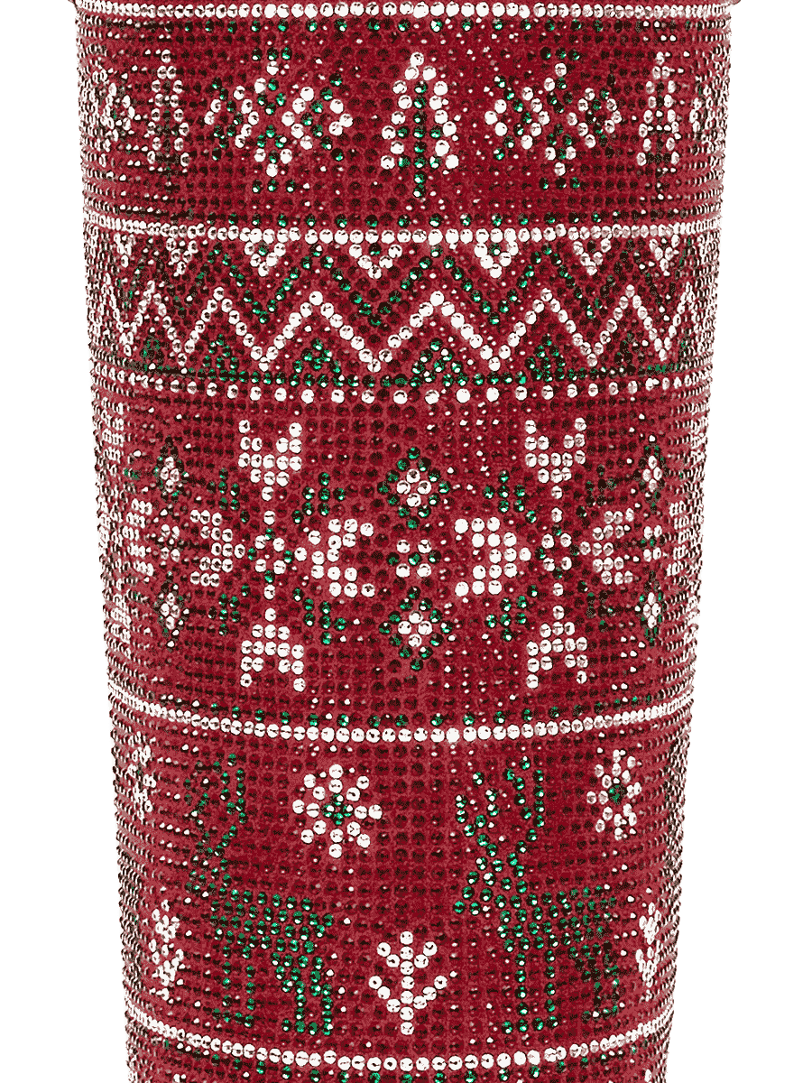 Red-rhinestone-christmas-elements-faux-suede-western-boots