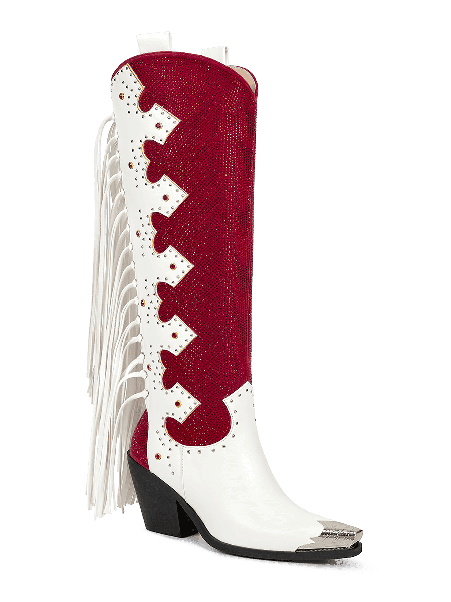 Red-rhinestones-and-pu-patchwork-with-tassels-and-studded-boots