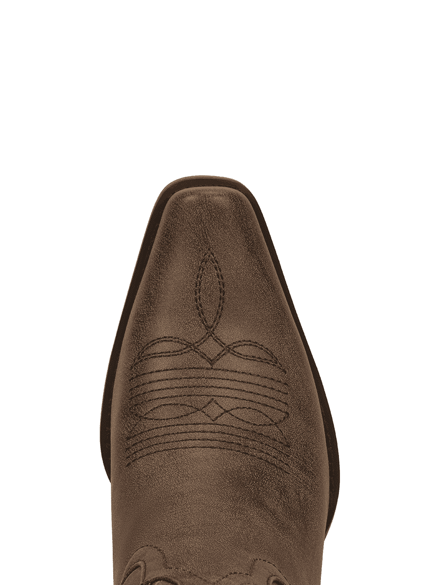 Retro-embroidered-colorful-gemstone-brown-western-snip-boots