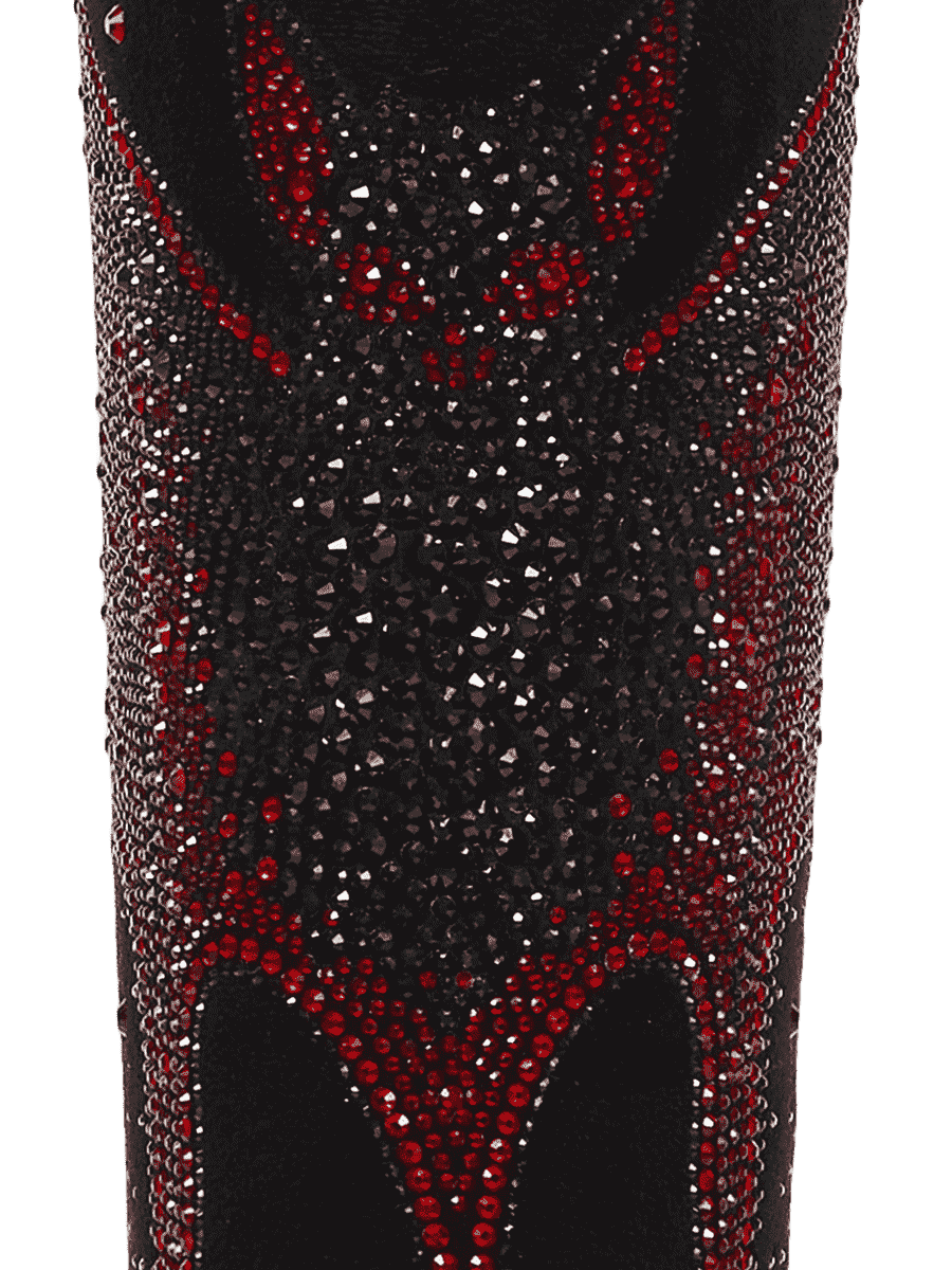 Rhinestone-bat-and-spider-web-faux-suede-western-cowgirl-boots