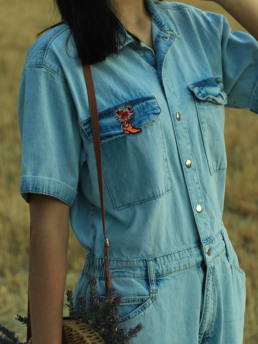 Rose Boots Brooch