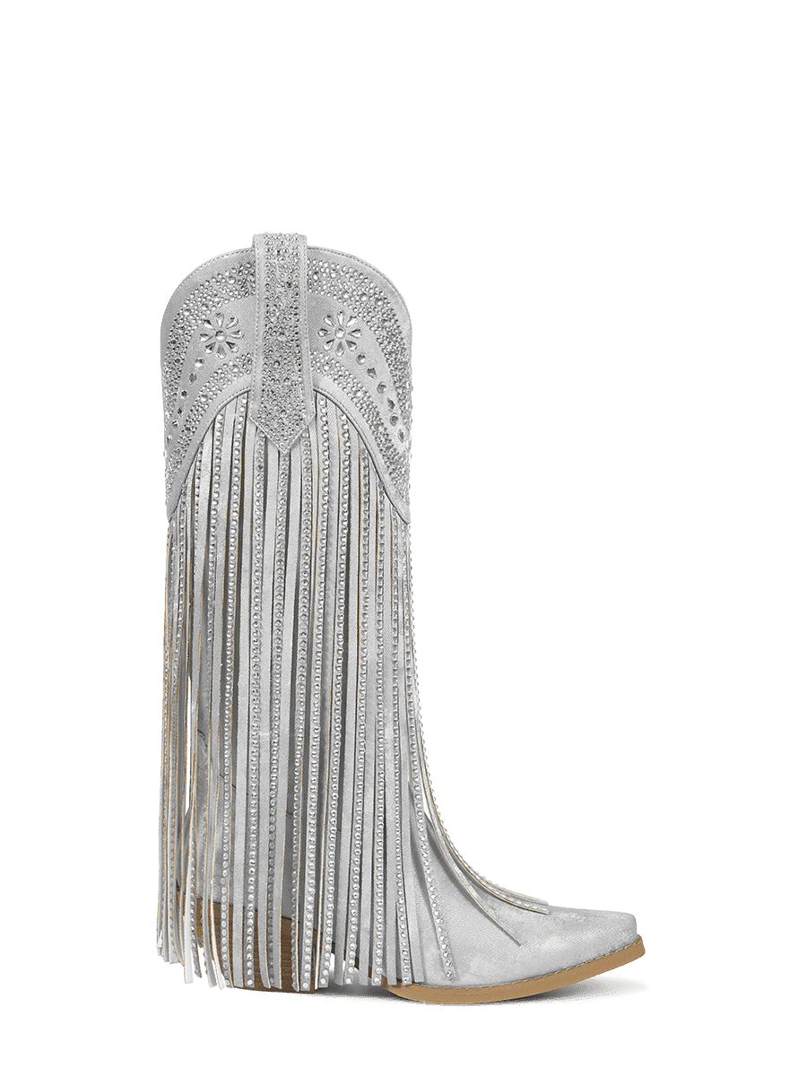 Silver-rhinestone-floral-tassel-pull-on-western-cowgirl-boots