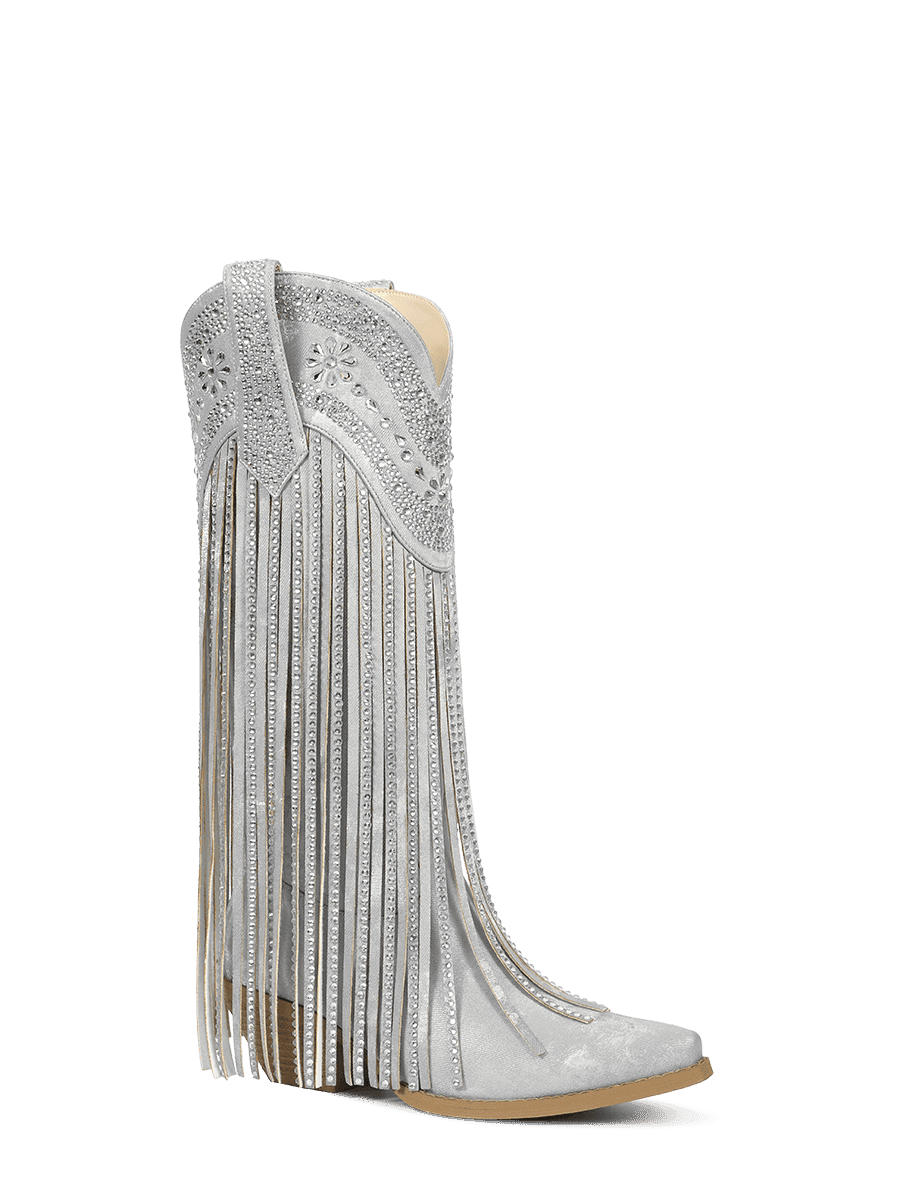 Silver-rhinestone-floral-tassel-western-cowgirl-boots