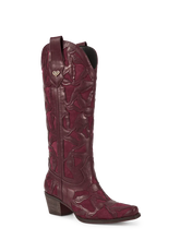 The-annie-burgundy-pu-leather-and-suede-patchwork-cowgirl-boots
