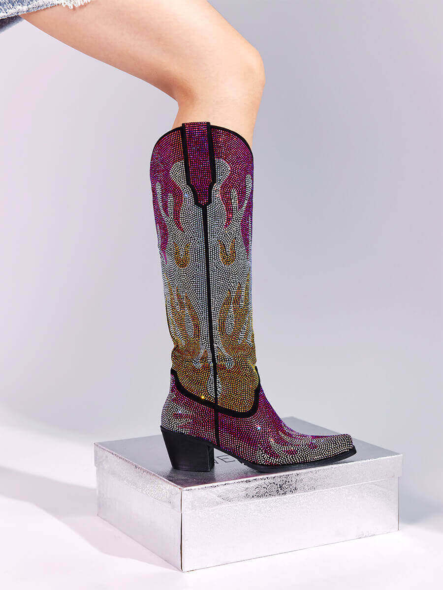 The-enya-flame-pattern-rhinestone-cowgirl-boots