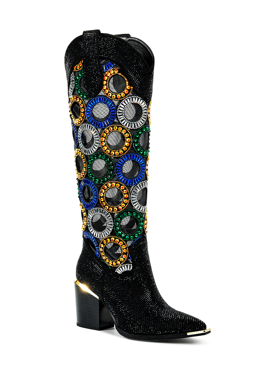 The-selena-black-featuring-colorful-circular-rhinestones-cowgirl-boots