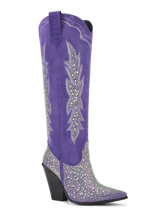 The Helena-B rhinestone cowgirl boots in purple