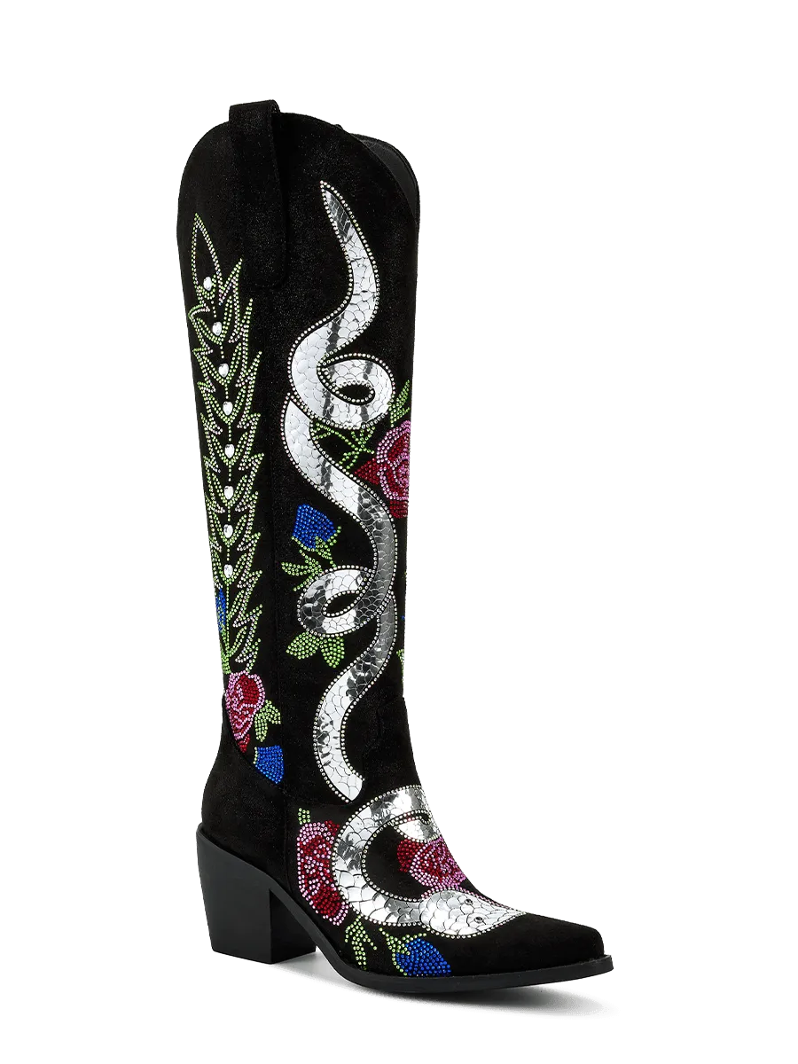 The_Jungle_snake_skin_mirror_sequin_and_rose_rhinestone_cowgirl_boots
