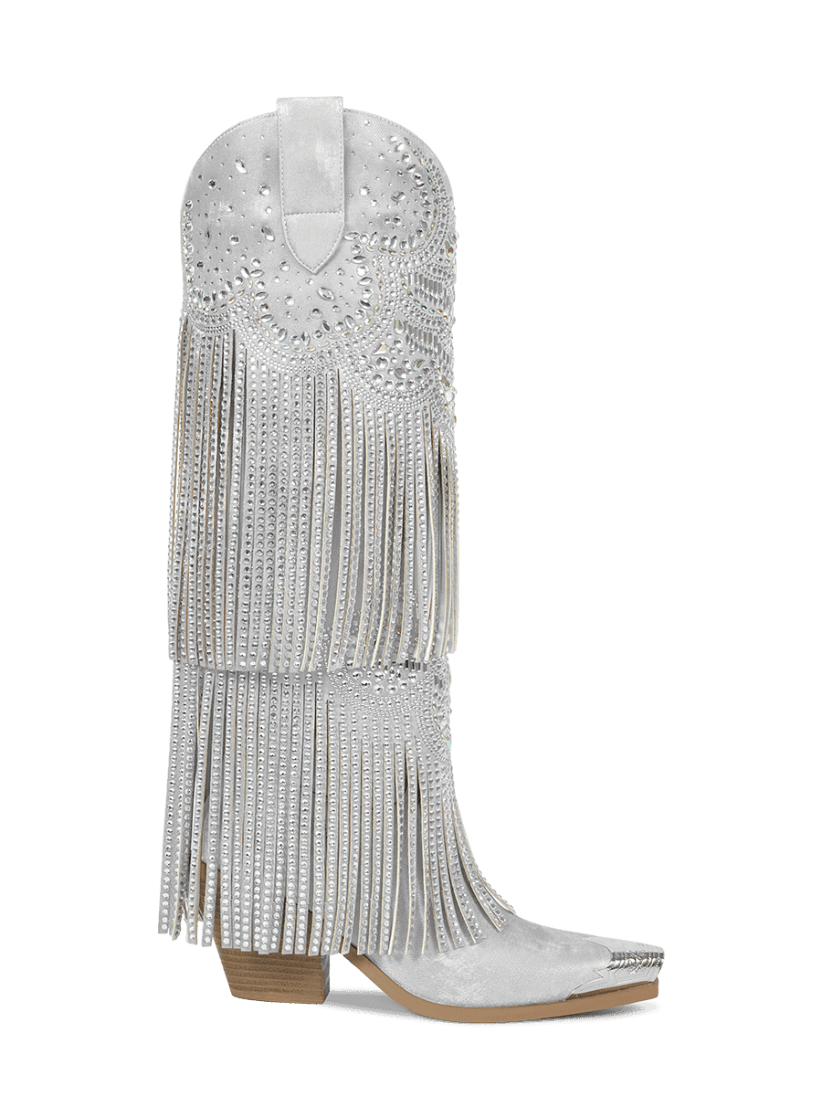 Vintage-grey-with-tassels-and-rhinestones-pull-on-cowgirl-boots