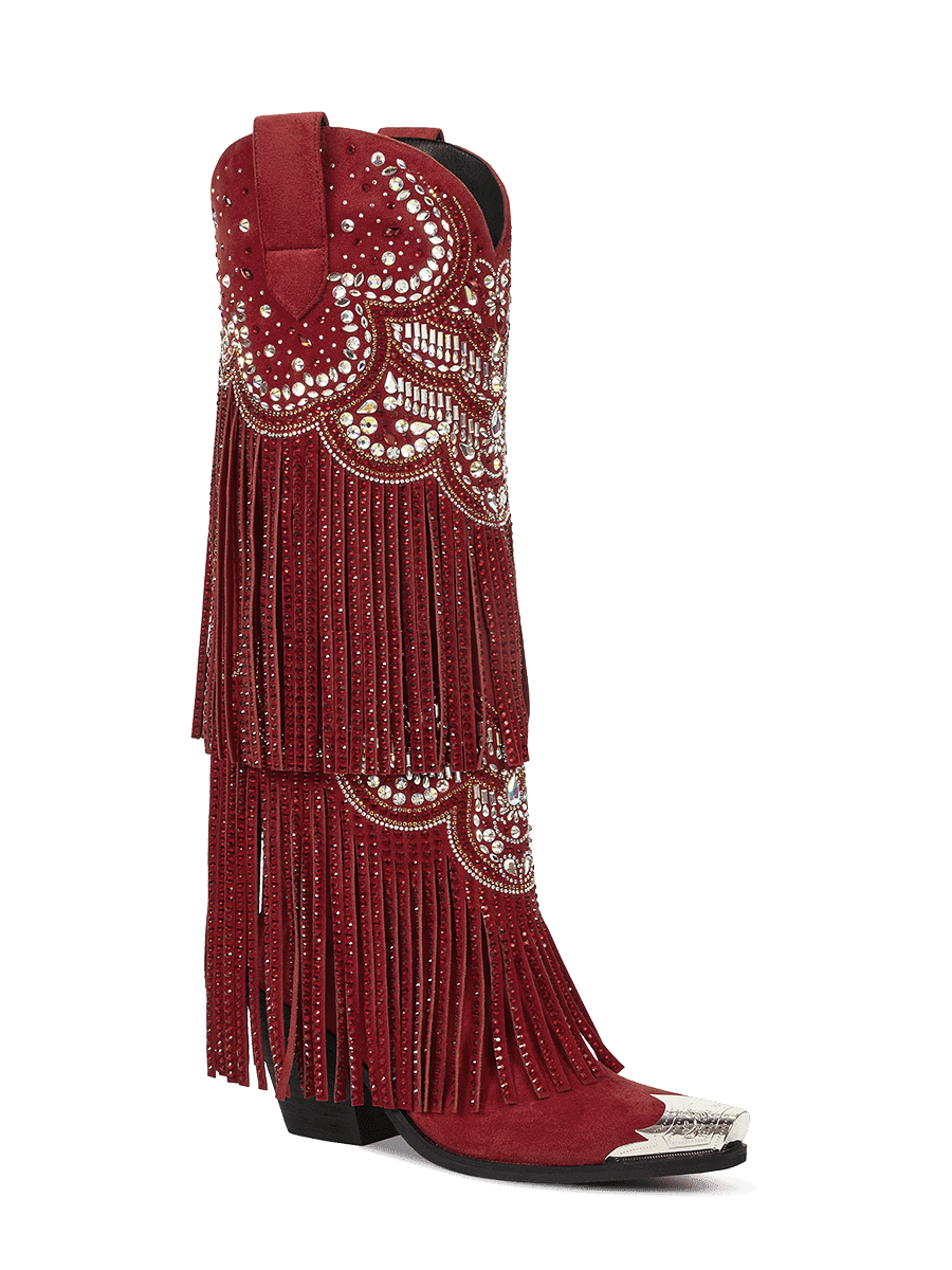 Vintage-red-with-tassels-and-rhinestones-cowgirl-boots