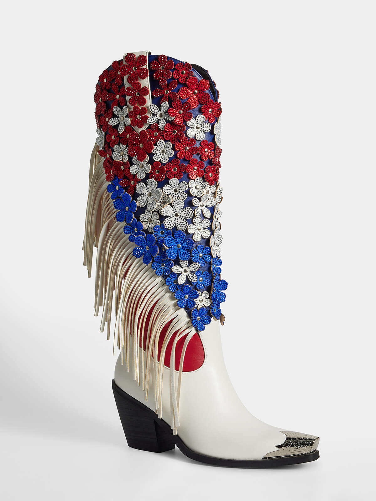 American Flag Dimensional Floral Patriotic Western Boots | WETKISS 