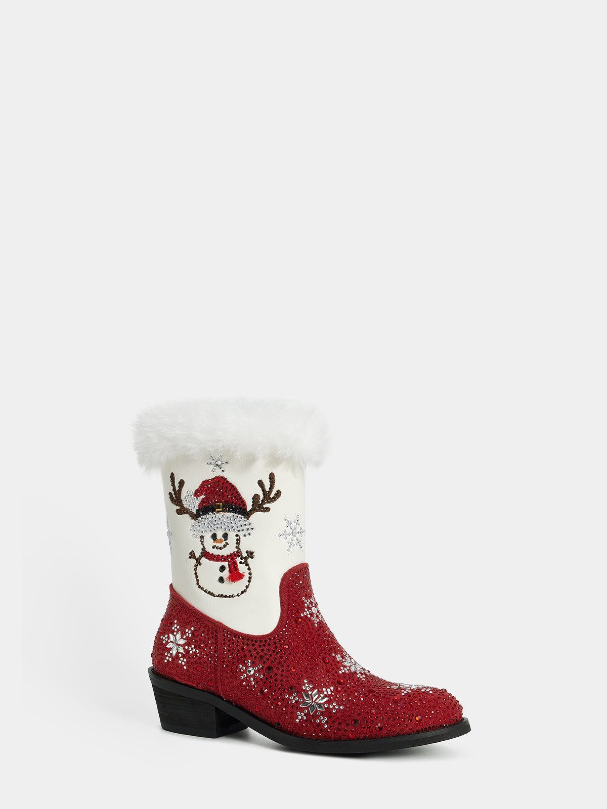 christmas_snowman_rhinestone_fur_cuff_boots