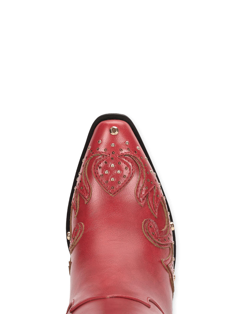 Wetkiss Red Studded Fringe Boots - JX016 - Front