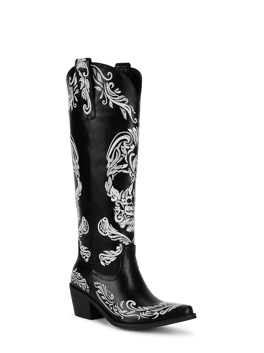 Size 10 Ghost Rider Embroidered Skull & Bones Cowboy high quality Western Cowgirl Boots New