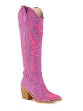 Wetkiss Rose Red Faux Suede Rhinestone Boots - JX047 - Aspect