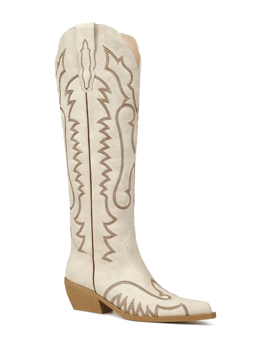 wetkiss beige cowboy boots