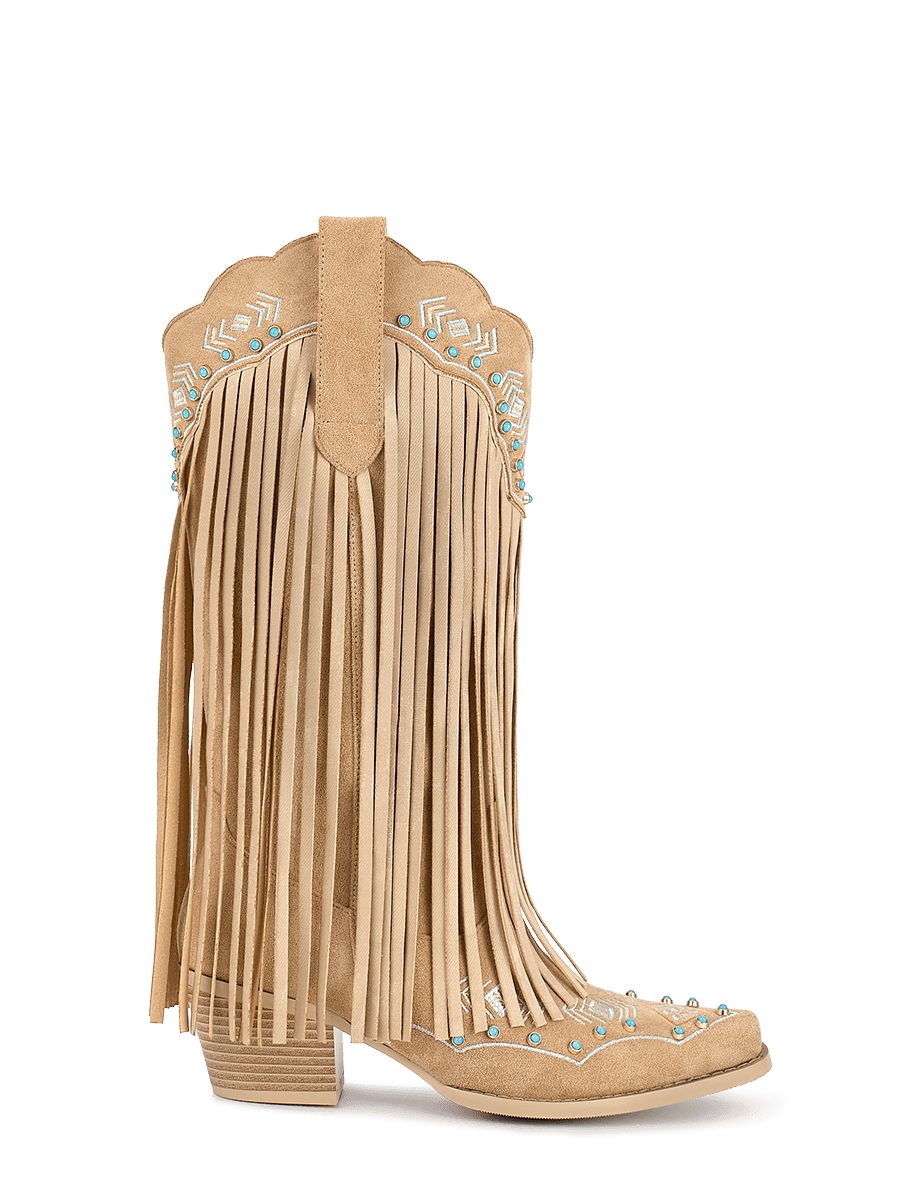 Wetkiss Apricot Fringe Boots - MC013 - Aspect