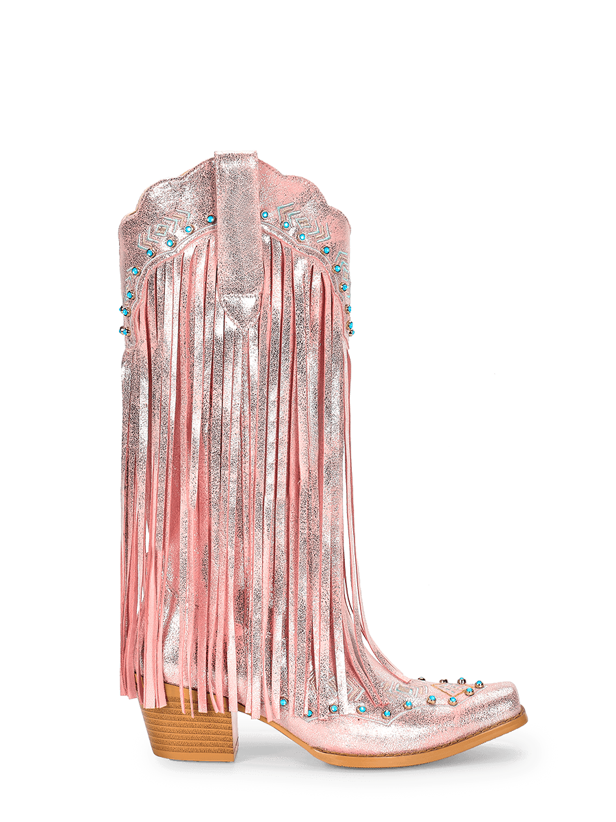 Wetkiss Pink Fringe Western Boots - MC013 - Aspect