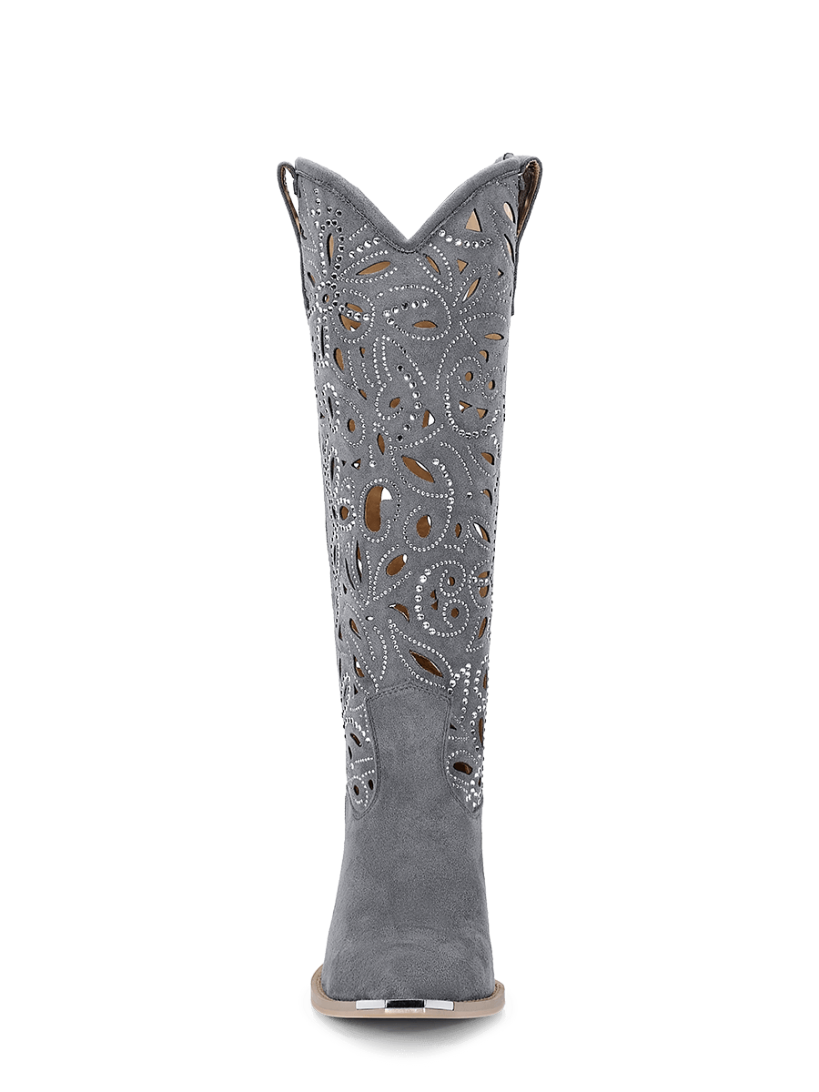Wetkiss Cowgirl Gray Boots - MC027 - Front