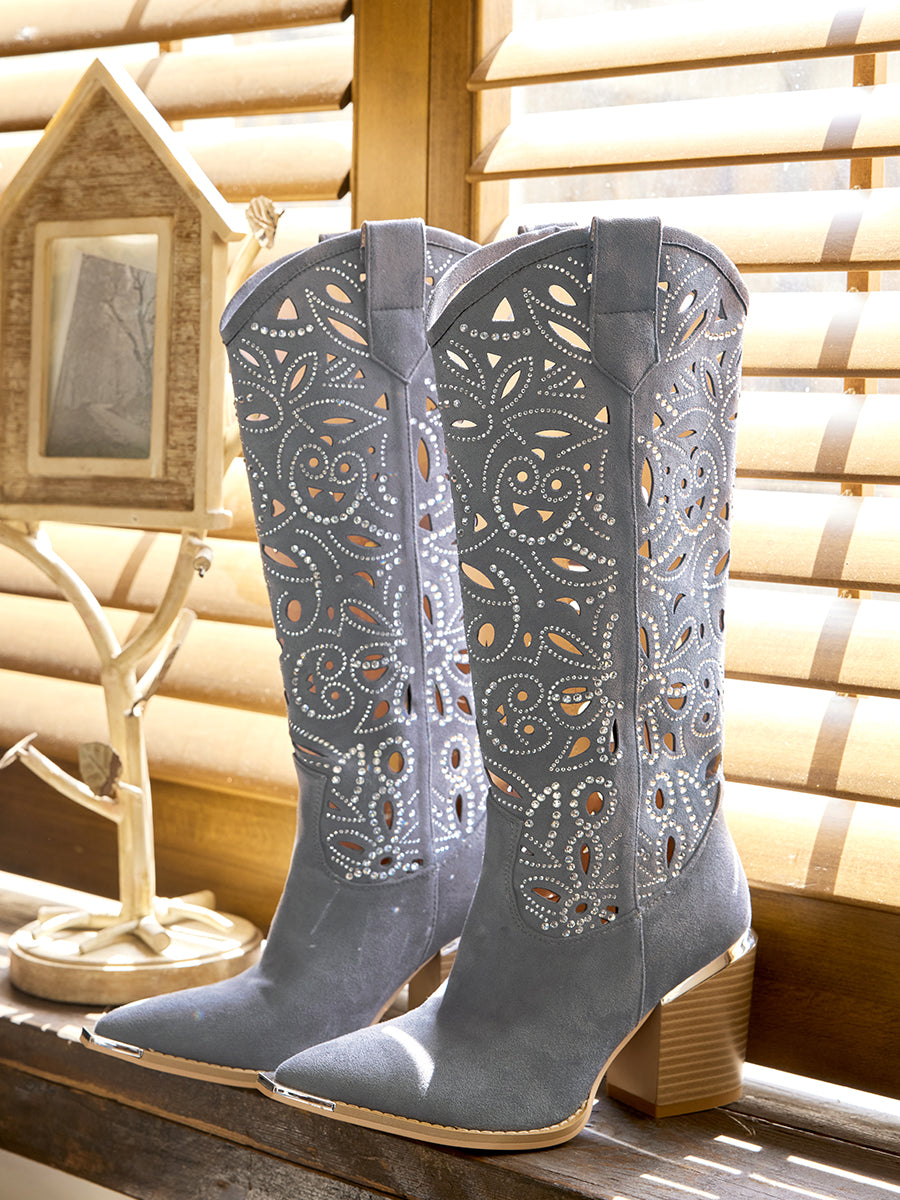 Wetkiss Cowgirl Gray Boots - MC027 - Aspect